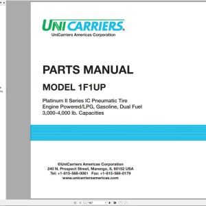 Unicarriers 1F1UP Parts Manual PM5UC-1F1UP