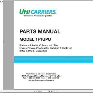 Unicarriers 1F1UPU Parts Manual