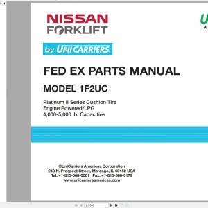 Unicarriers 1F2UC Fed Ex Parts Manual