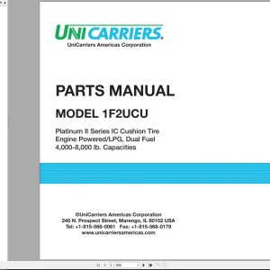 Unicarriers 1F2UCU Parts Manual PM4UC-1F2CU