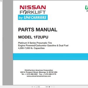 Unicarriers 1F2UPU Parts Manual