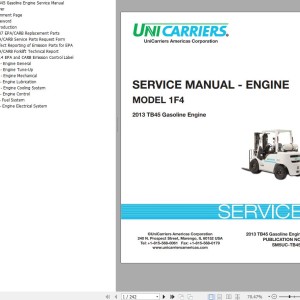 Unicarriers 1F4 Engine TB45 Service Manual SM5UC-TB45E