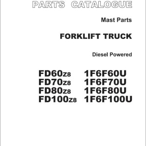 Unicarriers 1F6 Series Parts Catalog PCFJE-30C160