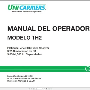 Unicarriers 1H2 Operators Manual 0M2UC-1H200-SP