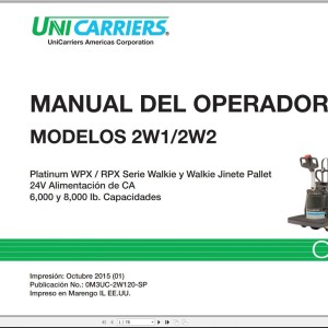 Unicarriers 2W1 2W2 Operators Manual 0M3UC-2W120-SP