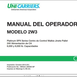 Unicarriers 2W3 Operators Manual 0M3UC-2W300-SP