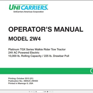 Unicarriers 2W4 Operators Manual 0M3UC-2W400