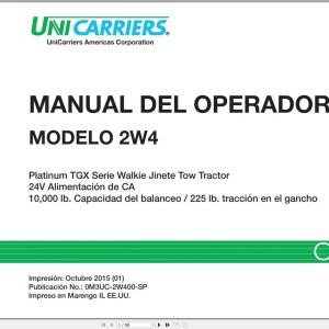 Unicarriers 2W4 Operators Manual 0M3UC-2W400-SP