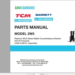 Unicarriers 2W5 Parts Manual CF860-UBOOK