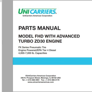 Unicarriers Engine ZD30 Parts Manual PM5UC-FHDAZD