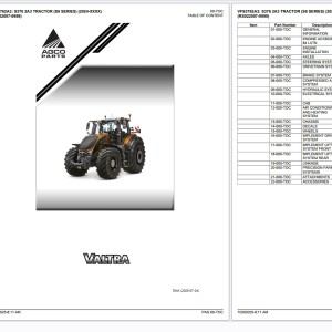 Valtra Tractor S376 2A3 S6 Parts Catalog