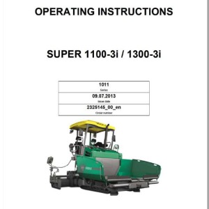 Vogele 1100-3i 1300-3i Operating Instruction