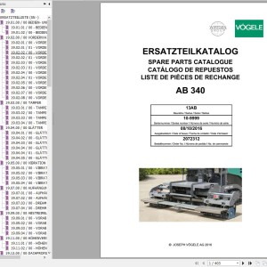 Vogele AB 340 Parts Catalog