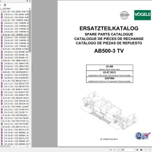 Vogele AB500-3 TV Parts Catalog