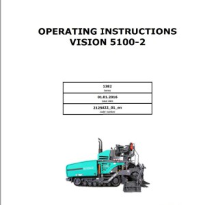 Vogele Vision 5100-2 Operating Instruction