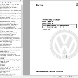Volkswagen Bora Variant 1J 1J2 1J6 1999-2006 Workshop Service Manual