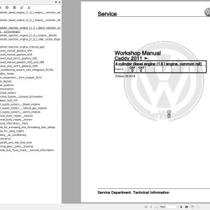 Volkswagen Caddy Maxi 2C 2011-2015 Workshop Service Manual