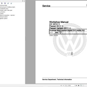 Volkswagen Passat Variant 36 362 365 3G2 3G5 2011-2017 Workshop Service Manual