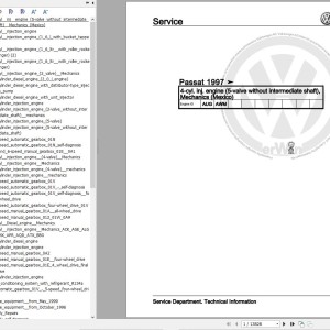 Volkswagen Passat Variant 3B 3B2 3B5 1997-2005 Workshop Service Manual