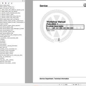 Volkswagen Polo 9N 9N1 2002-2005 Workshop Service Manual