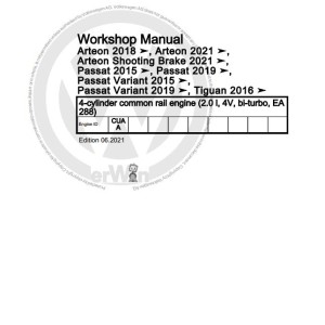 Volkswagen Arteon 3H7 2018-2020 Workshop Service Manual and Diagrams