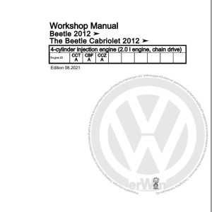 Volkswagen Beetle NBLNBC 2012 Workshop Service Manual and Diagrams