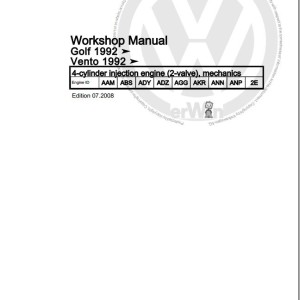 Volkswagen Golf Cabriolet 1E 1E7 1V 1V7 1994-2002 Workshop Service Manual