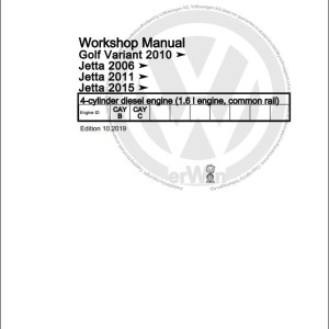 Volkswagen Golf VI Cabriolet 2009-2013 Workshop Service Manual