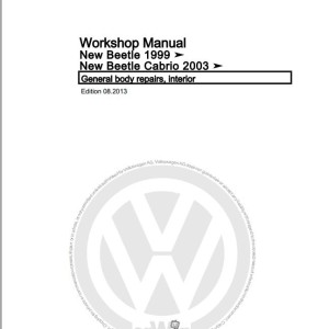 Volkswagen New Beetle Cabrio 1998-2010 Workshop Service Manual