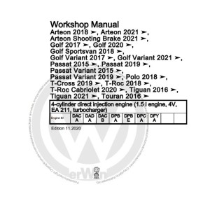 Volkswagen Passat 36 362 365 3G2 3G5 2011-2023 Workshop Service Manual