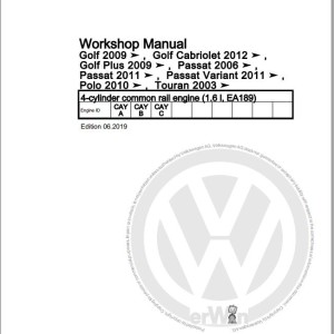 Volkswagen Passat 3C 3C2 3C5 2005-2008 Workshop Service Manual