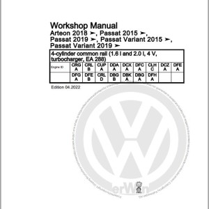 Volkswagen Passat CB CB2 CB5 2019-2023 Workshop Service Manual