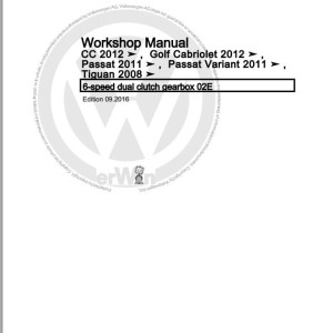 Volkswagen Passat CC 35 357 358 2009 Workshop Service Manual