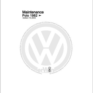 Volkswagen Polo 80 to 867 1981-1994 Workshop Service Manual