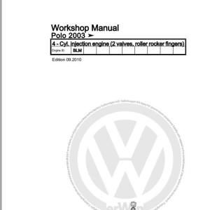 Volkswagen Polo 9N 9N3 9N4 2005-2010 Workshop Service Manual