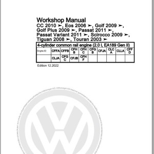 Volkswagen Scirocco 13 135 136 137 138 2008-2015 Workshop Service Manual