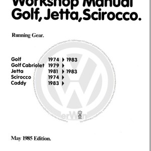 Volkswagen Scirocco 53 531 532 533 534 1974-1992 Workshop Service Manual