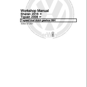 Volkswagen Tiguan 5N to BJ2 2008 Workshop Service Manual