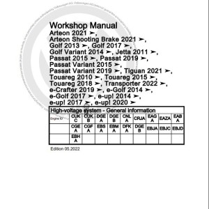 Volkswagen Touareg CR CR7 2018-2023 Workshop Service Manual