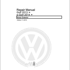 Volkswagen E-Golf BE1 2014-2016 Workshop Service Manual