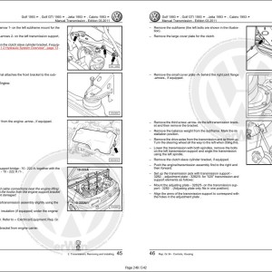 Volkswagen Golf Jetta GTI 1H1 1994-1999 Workshop Service Manual