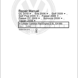 Volkswagen Golf VI GTI Golf R 5K1 2009-2016 Workshop Service Manual