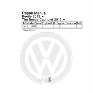 Volkswagen New Beetle 5C 2011-2017 Workshop Service Manual