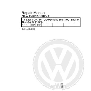 Volkswagen New Beetle Cabrio 1Y7 2003-2010 Workshop Service Manual