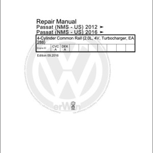 Volkswagen Passat 2012-2017 Workshop Service Manual