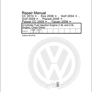 Volkswagen Passat CC 307 2008-2017 Workshop Service Manual