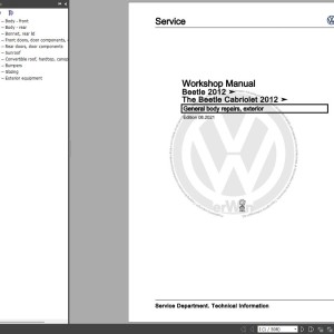 Volkswagen Beetle NBLNBC 2012 Wiring Diagrams Maintenance and Repair Manuals