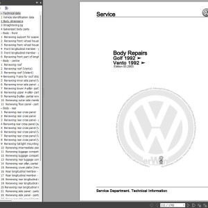 Volkswagen Golf III Vento Wiring Diagrams Maintenance and Repair Manuals