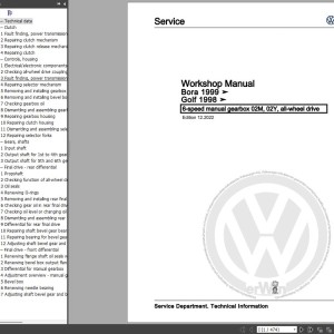 Volkswagen Golf IV Bora Wiring Diagrams Maintenance and Repair Manuals