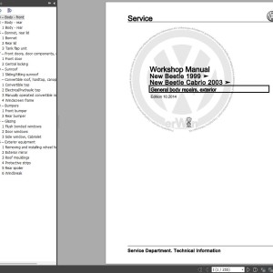 Volkswagen New Beetle Cabrio 2010 Wiring Diagrams Maintenance and Repair Manuals